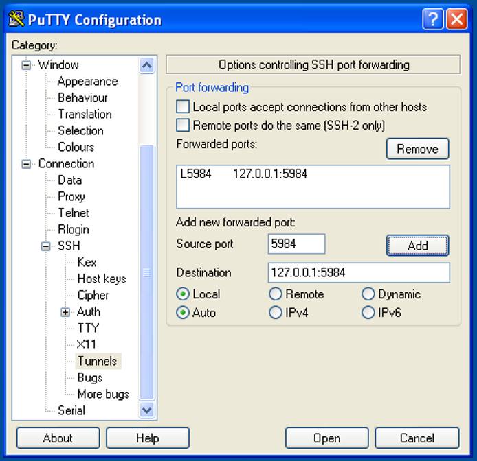 PuTTY, CouchDB, Futon PuTTY, CouchDB, Futon