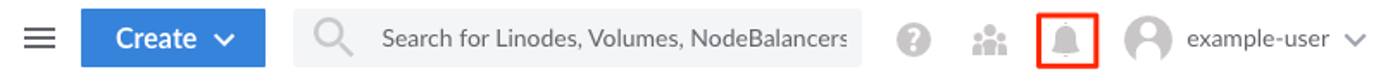 The notification bell icon on the Cloud Manager The notification bell icon on the Cloud Manager