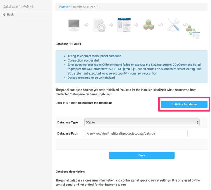 Multicraft Database Initialization. Multicraft Database Initialization.