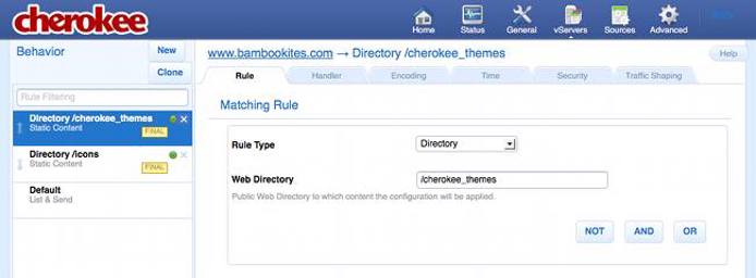 Deleting rules on the Rule tab of the vServers page of the Cherokee admin panel on Fedora 13. Deleting rules on the Rule tab of the vServers page of the Cherokee admin panel on Fedora 13.
