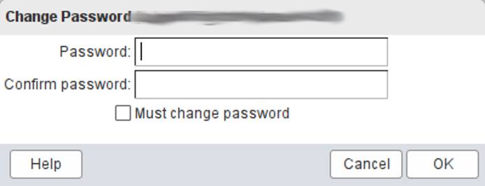 Change password dialog Change password dialog