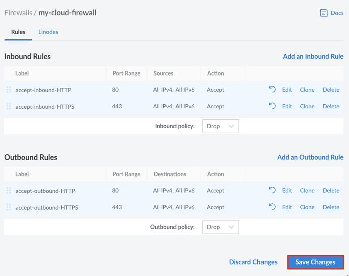 Apply your changes to the Firewall. Apply your changes to the Firewall.